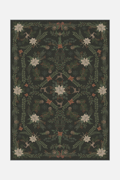 Tapis Étoile de Noël Vert Foncé - Teppana